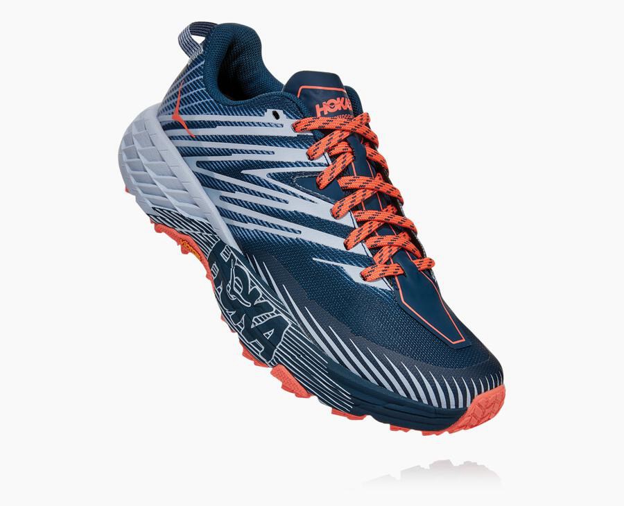 Hoka Womens Trail Shoes NZ - Hoka Speedgoat 4 Navy/White (HVD936548)